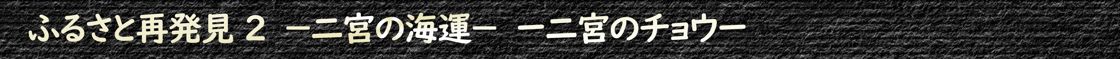 ふるさと再発見2 ー二宮の海運ー ー二宮のチョウー