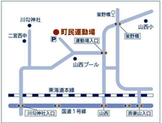 運動場までの地図