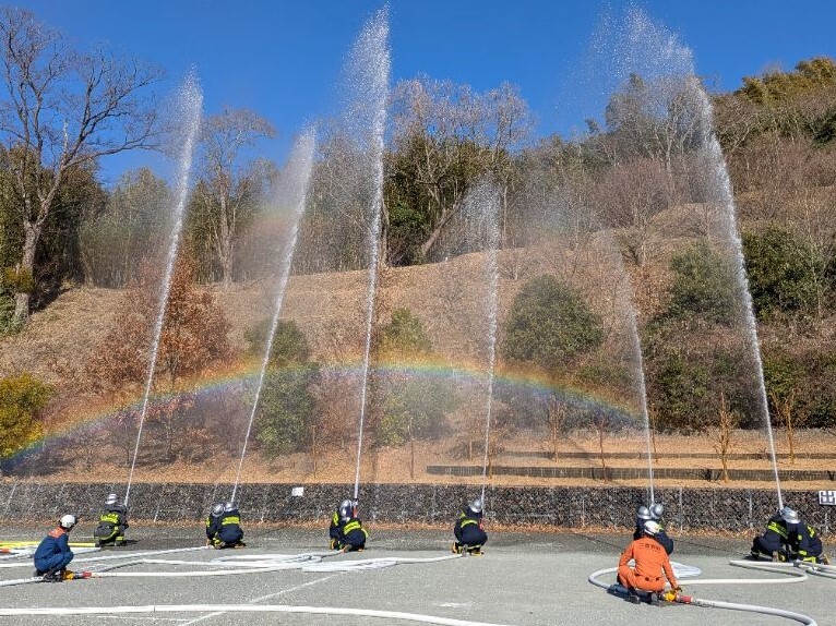 一斉放水の写真