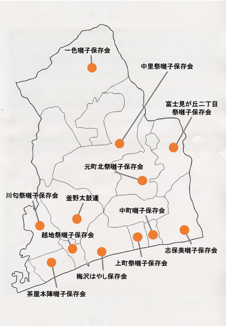 民俗芸能 位置図